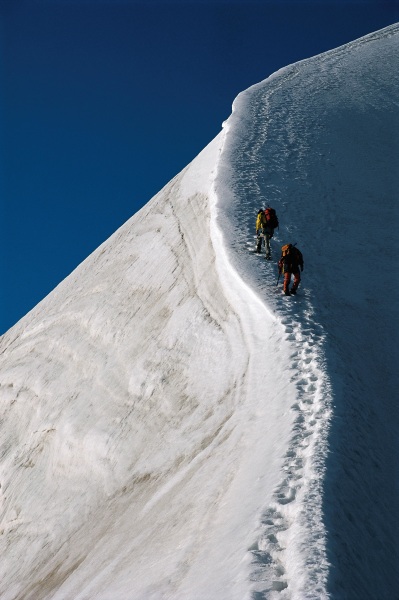 Der Biancograt mit dem Piz Bernina als Highlight