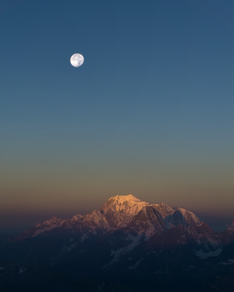 Mont Blanc bei Sonnenaufgang