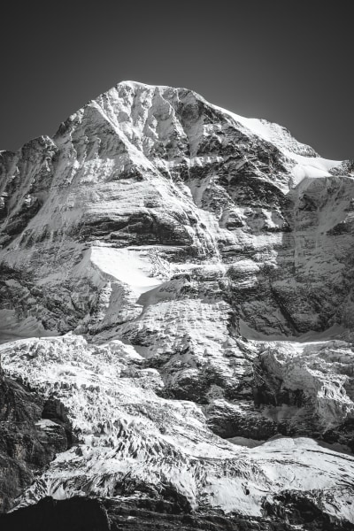 Mountain in black and white