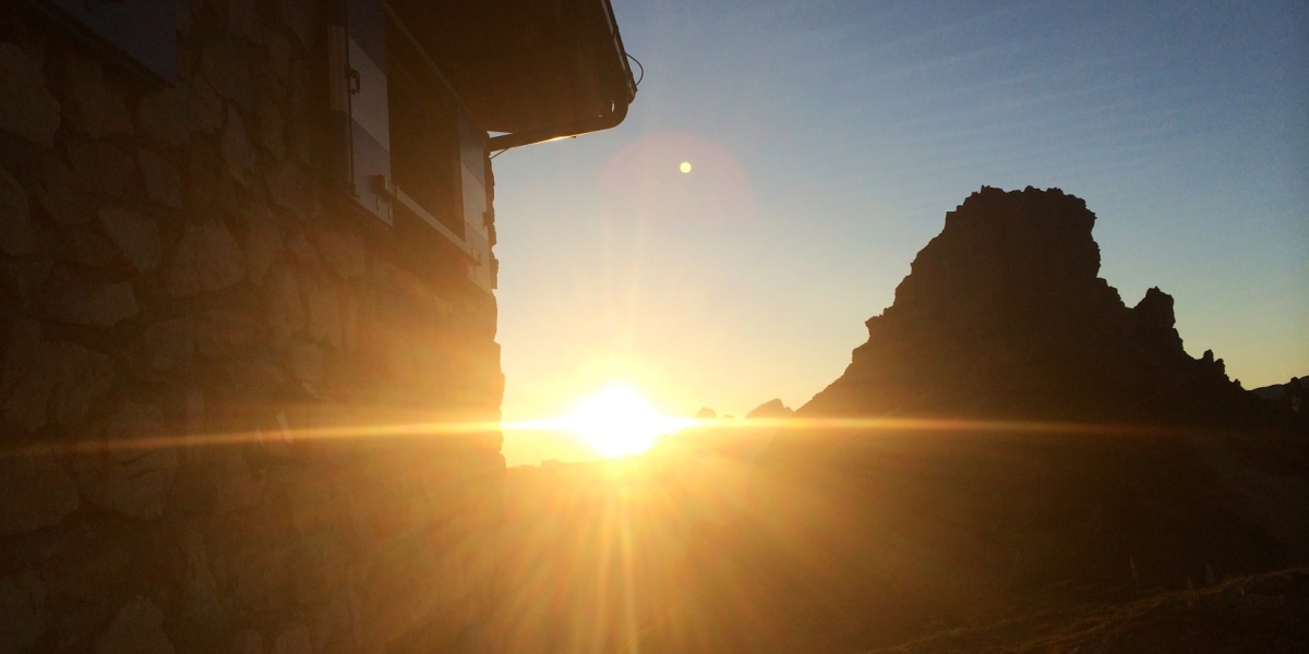 Schöne Abendstimmung bei der Rotwandhütte