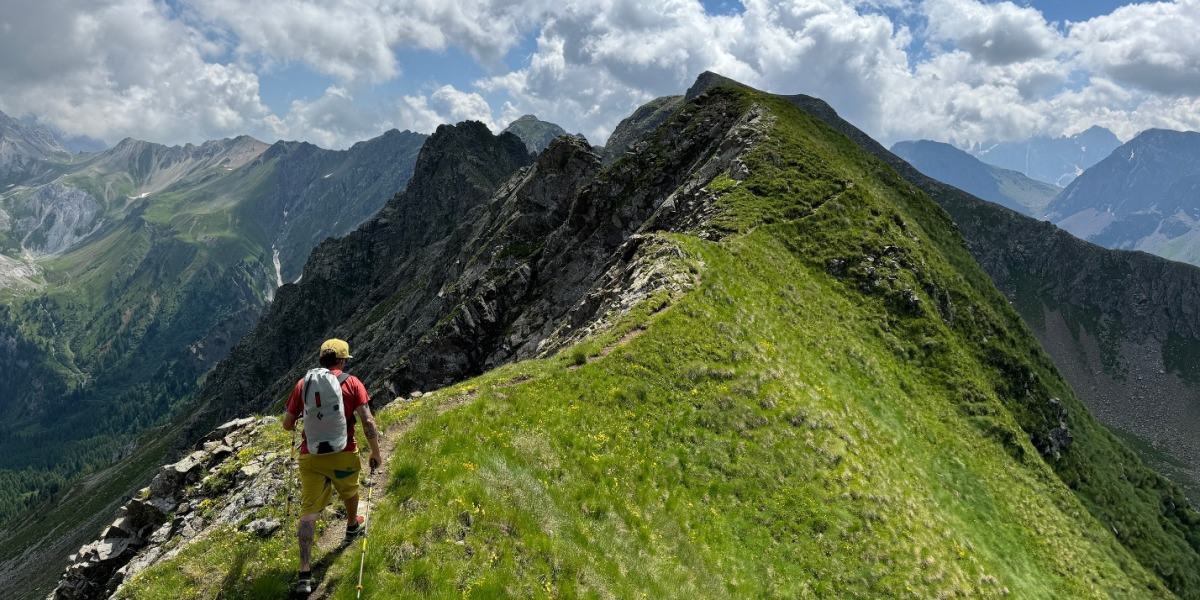 Unterwegs auf der Via ferrata Bruno Federspiel.