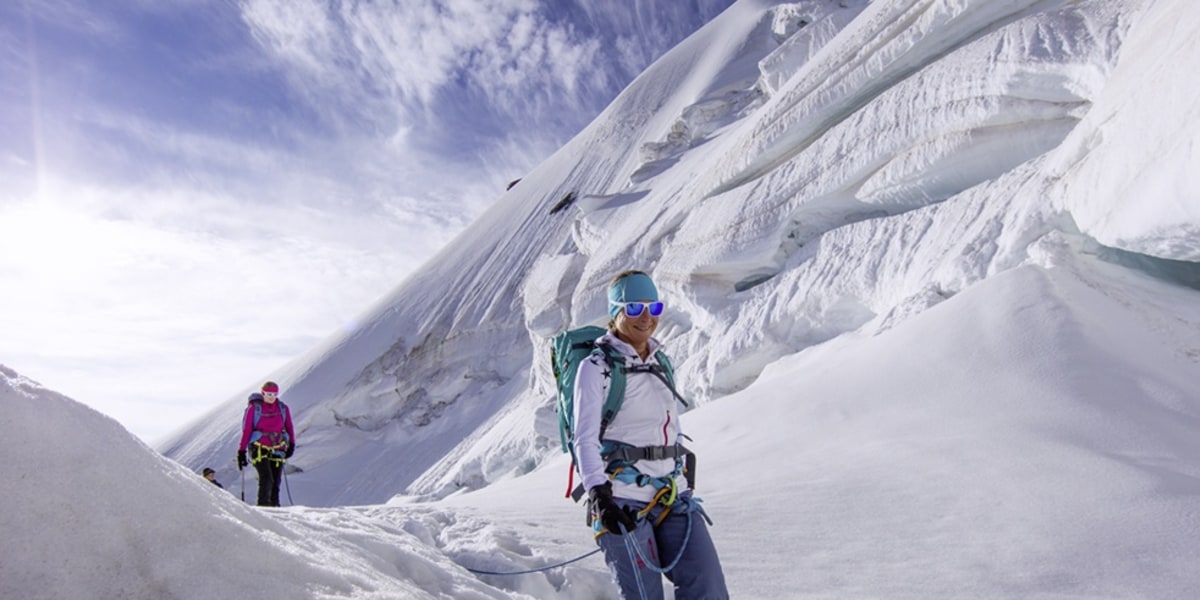 Aufstieg am Normalweg über den Persgletscher zum Piz Palü.