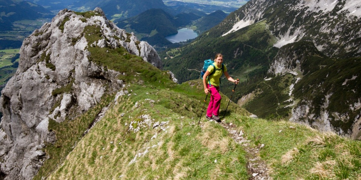 Klara Palme beim Bergsteigen am Treffauer