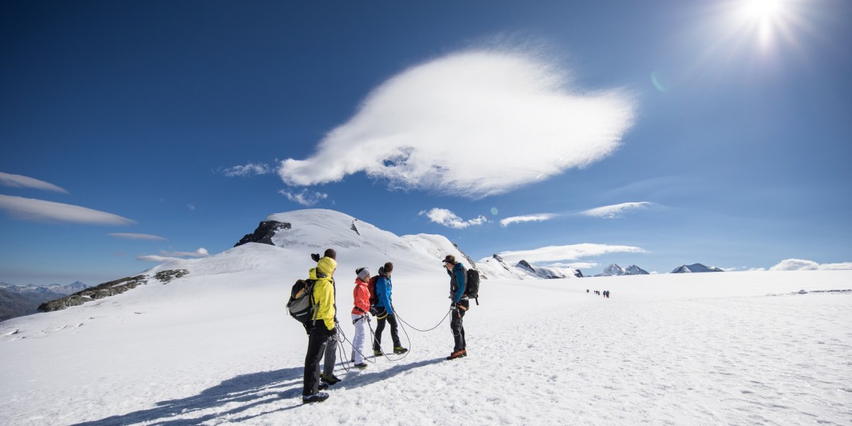 Das Ziel vor Augen - das Breithorn mit 4'164 m