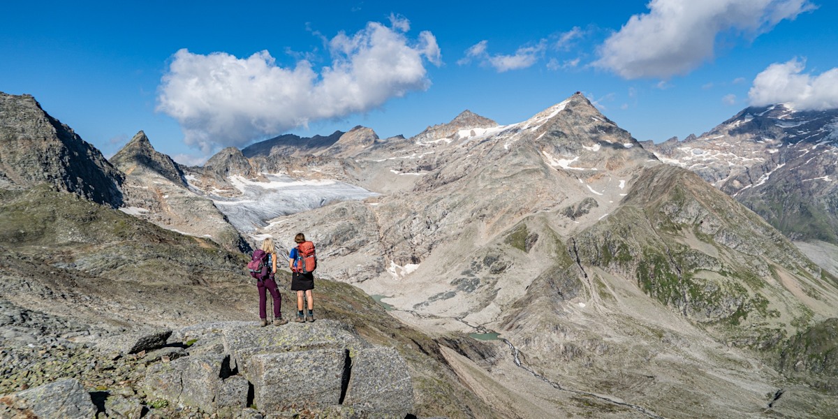 Kurz vor dem höchsten Punkt der gesamten Alpenüberquerung: der Fraganter Scharte 2.754m