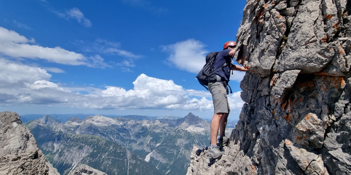 Einige luftige Passagen warten auf dem Bretterspitz-Westgrat.