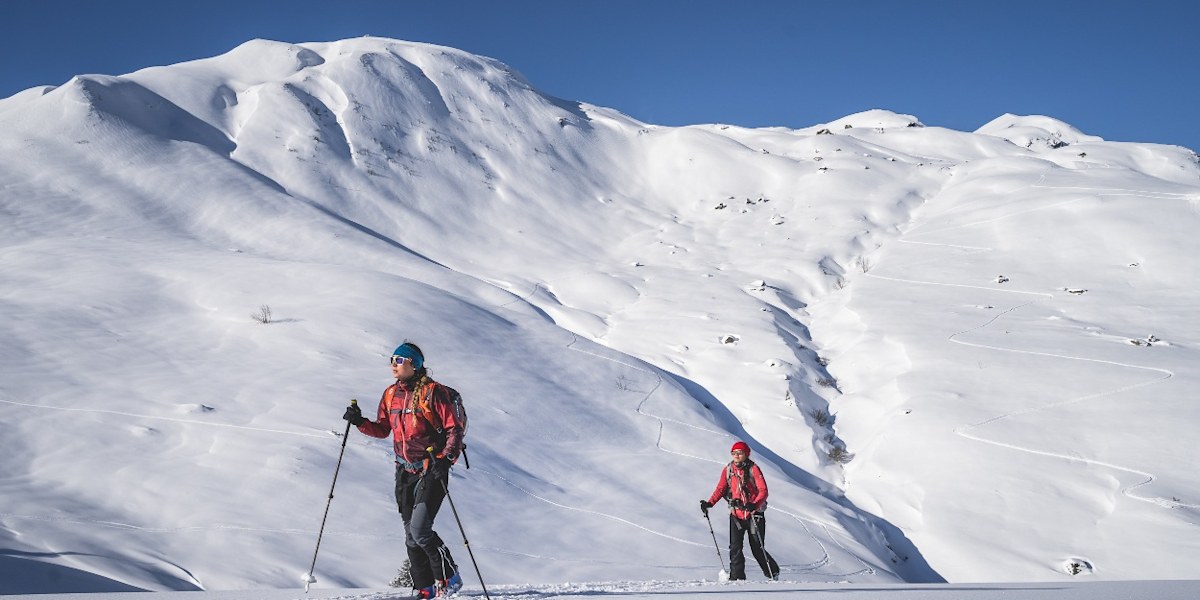 Tolles Skigelände bereits kurz nach der Neuen Bamberger Hütte