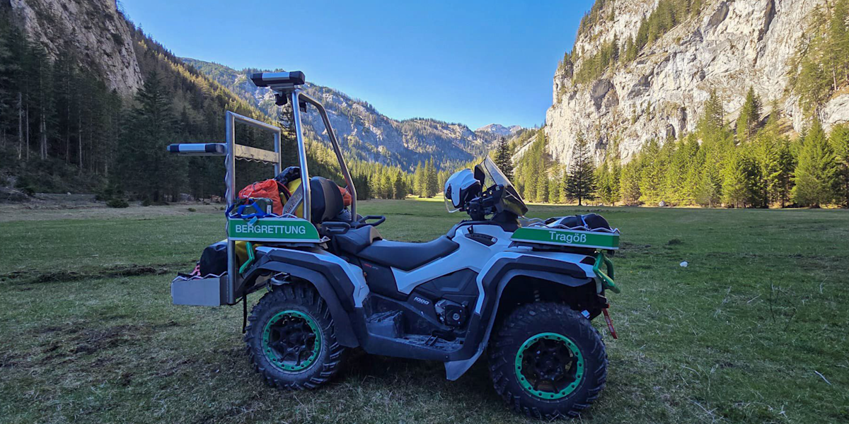 Einsatzfahrzeug der Bergrettung Tragöß: Die Einsatzkräfte rückten zur Rettung auf der Nordseite der Messnerin aus.