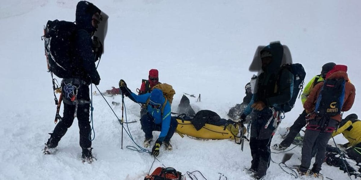 Aufnahmen des Rettungseinsatzes am Castor. 