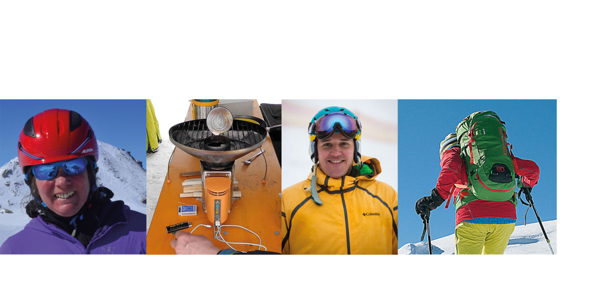 Biolite Camp Stove, Columbia EX Gold Tech Shell-Jacke, Alpina Snow Tour Helm, Ortovox Peak 35 Rucksack, Soto Amicus Gaskocher, Test, Produkttest