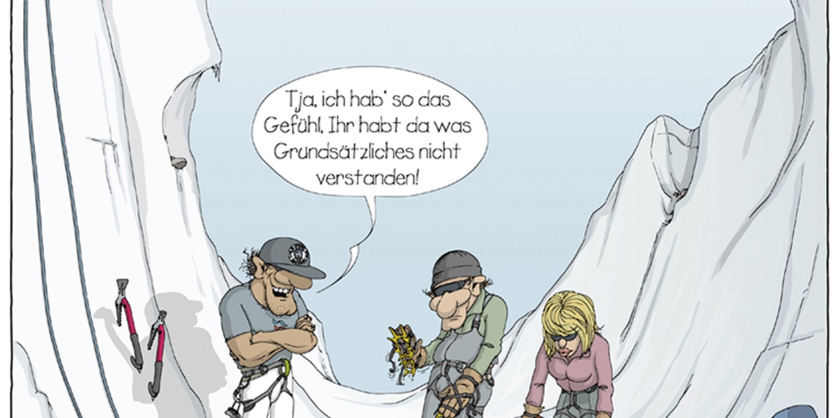 Eiskletter-Cartoons von Georg Sojer