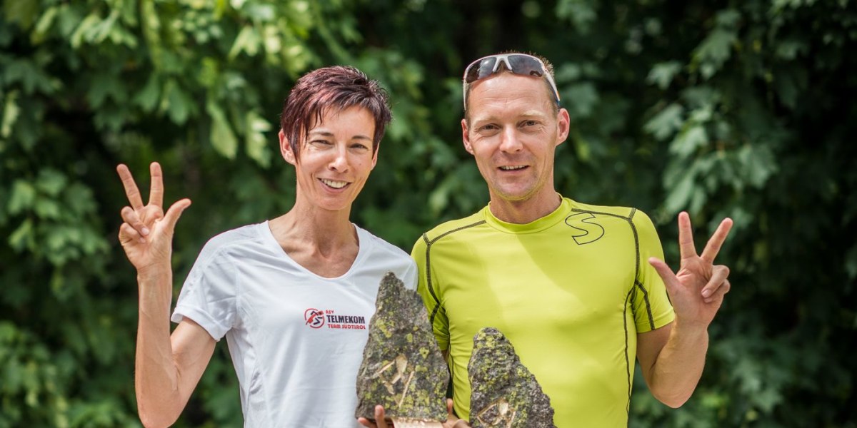 Annemarie Gross und Alexander Rabensteiner gewinnen den Südtirol Ultra Skyrace 2015.