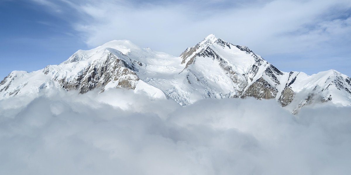 Der Denali oder Mount McKinley in Alaska ist mit 6190 Metern der höchste Berg Nordamerikas.