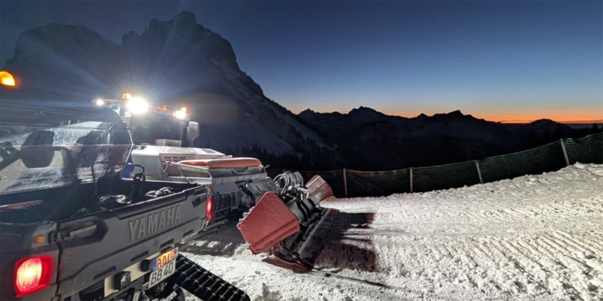 Rettung per Pistenraupe, Quad und Gondel.