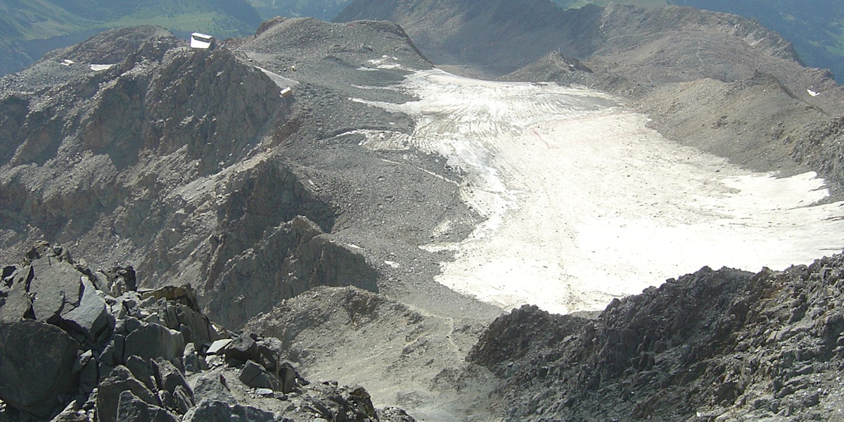Blick von oben auf das berüchtigte Couloir.