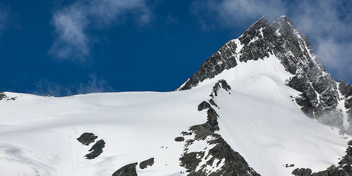 Blick auf den Großglockner von der Hochalpenstraße.