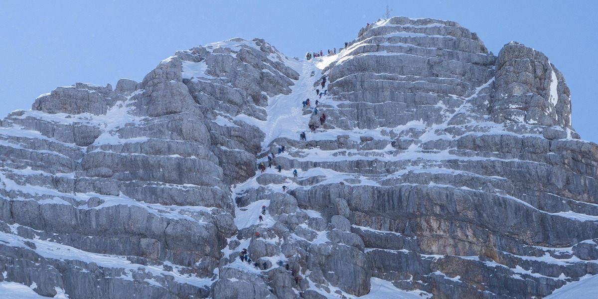 Am bei Skitourengehern und Klettersteiggehern beliebten Dachstein.