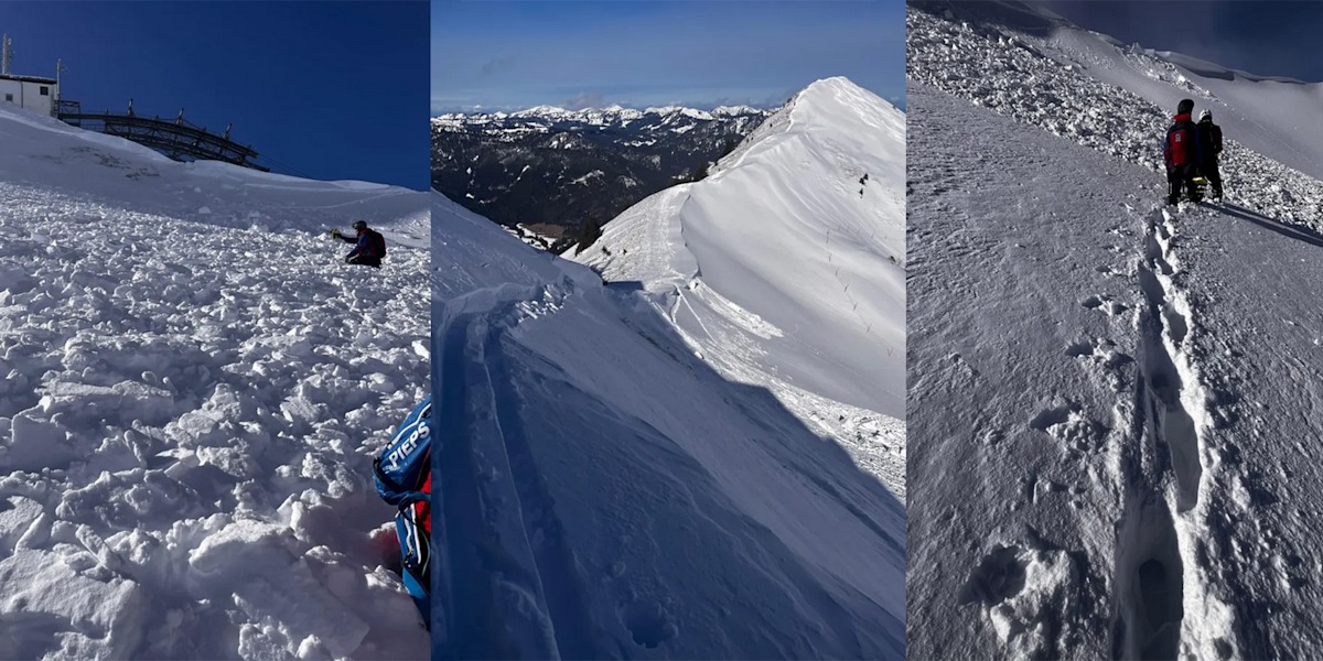 Kleinwalsertal: Person von Lawine an der Kanzelwand mitgerissen