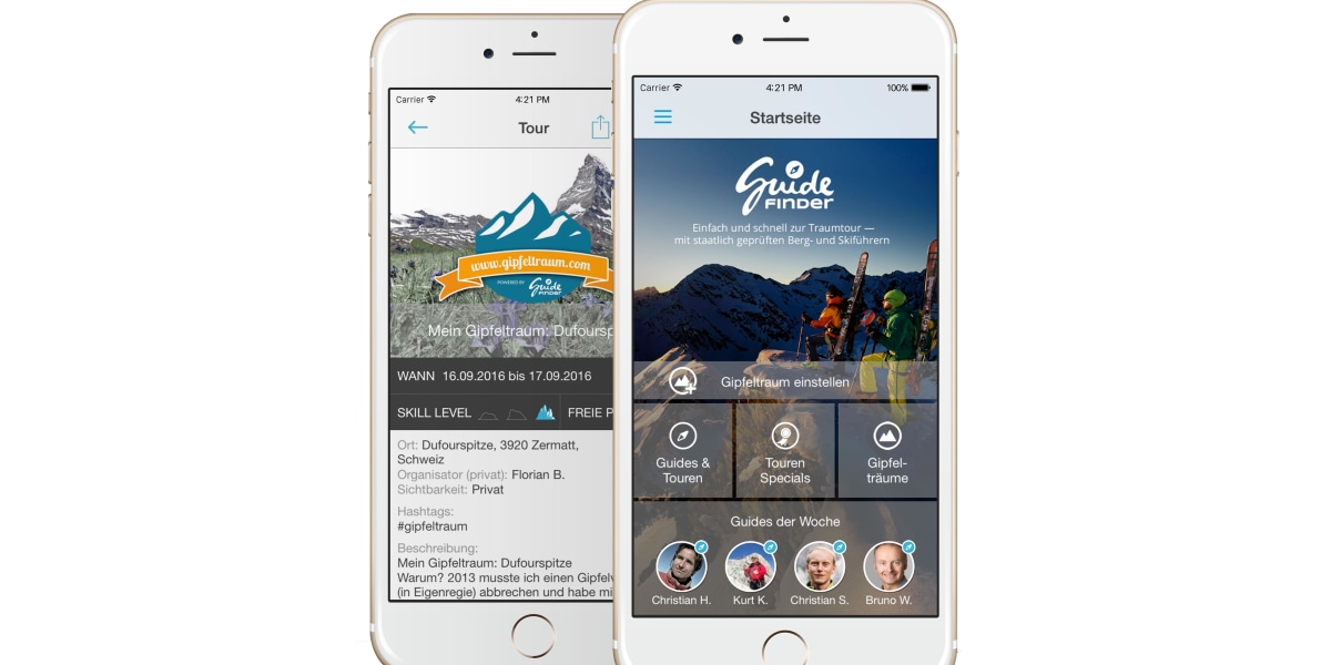 Guidefinder App, Gewinnspiel, Gipfeltraum, Bergtour, Tourenapp, 