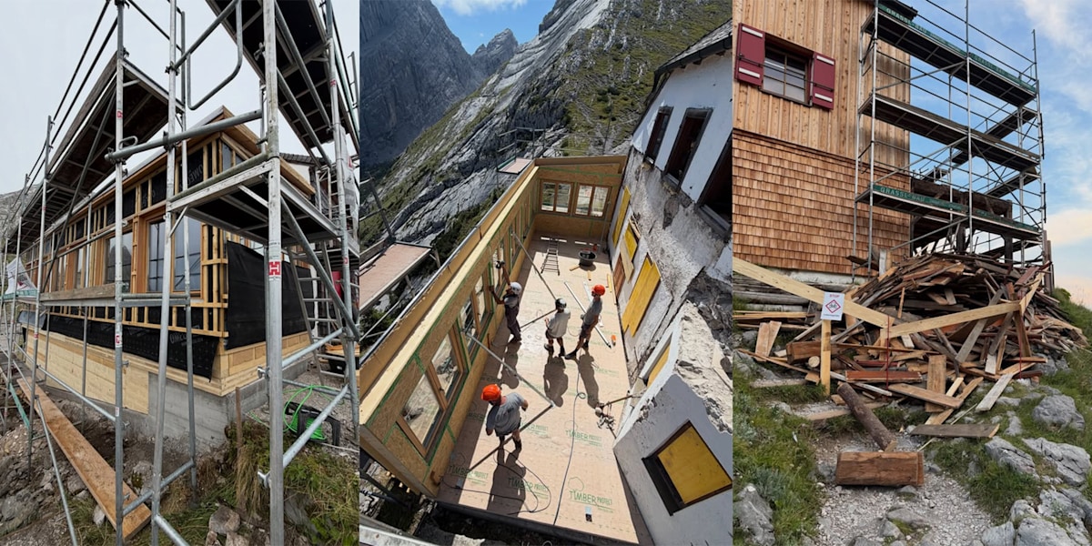 Aufbau des neuen Salettl am Watzmannhaus