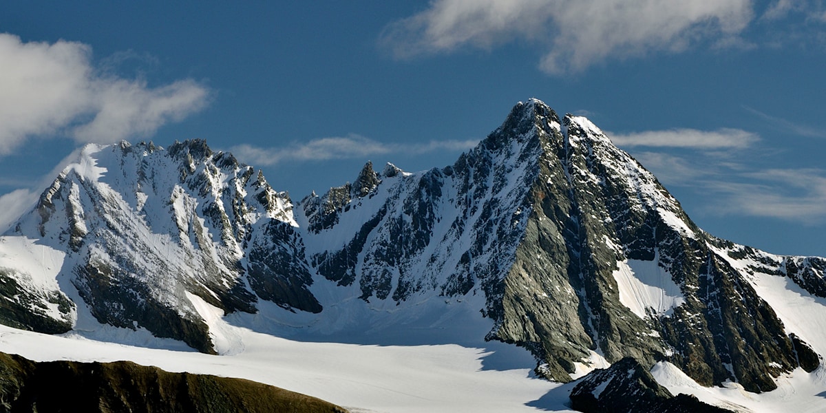 Blick auf den winterlichen Stüdlgrat.