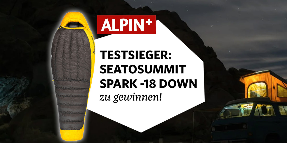 Der Spark -18 Down ist ein leichter und extrem warmer Daunenschlafsack. Wir verlosen den Testsieger "Daunenschlafsäcke" aus der ALPIN Ausgabe 10/2024 exklusiv für ALPIN -Abonnenten. Wert: 700 Euro.