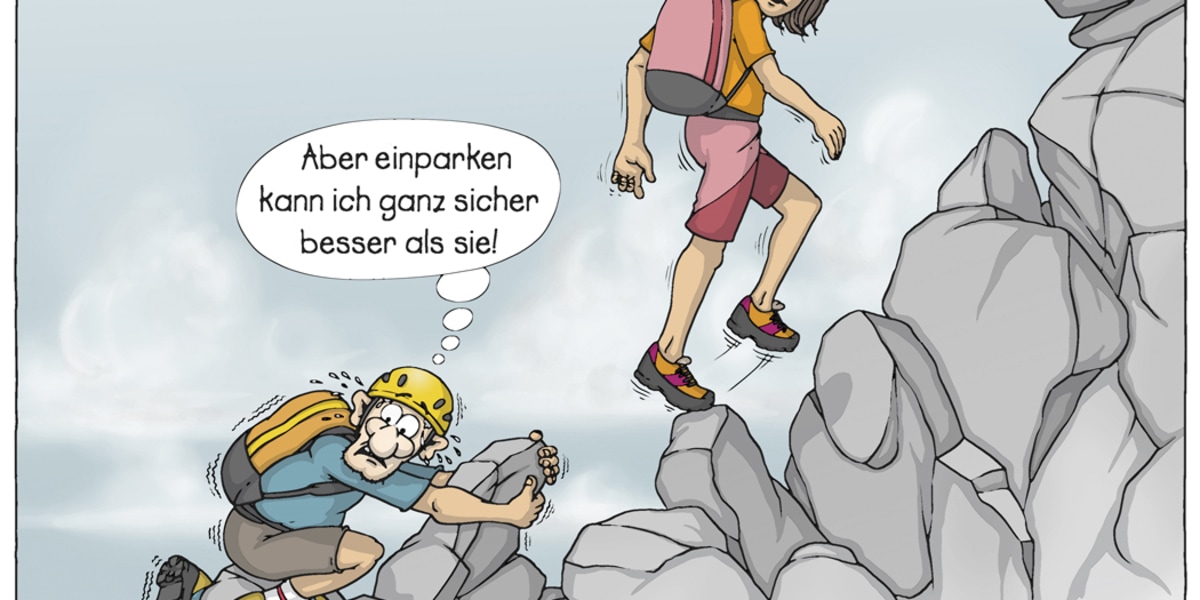 Bergsteigen mit Humor