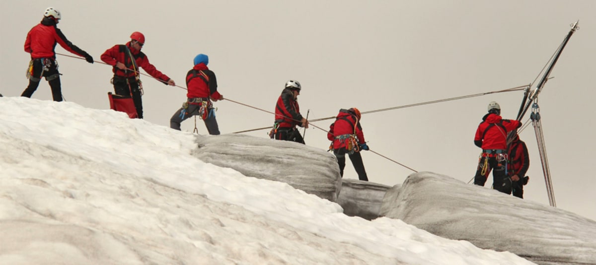 Derzeit erhöhtes Risiko von Spaltenstürzen