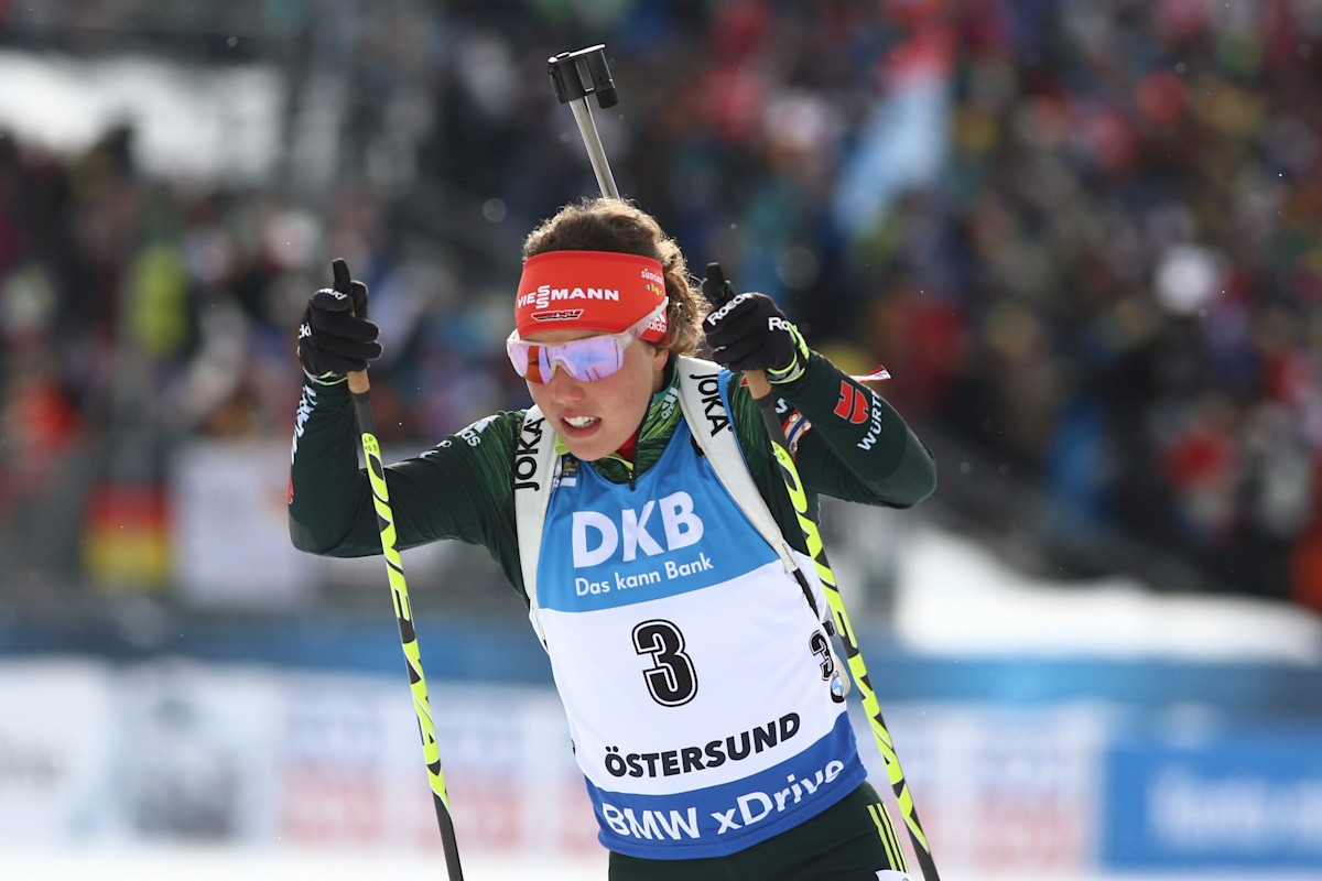 Olympiasiegerin im Biathlon