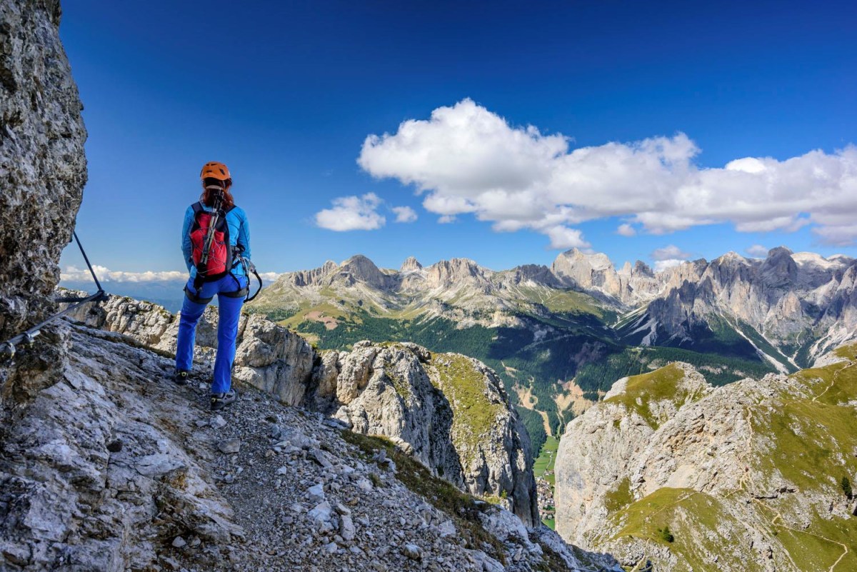 <p>Blick auf den Rosengarten, Sas Aut, Valacia.</p>