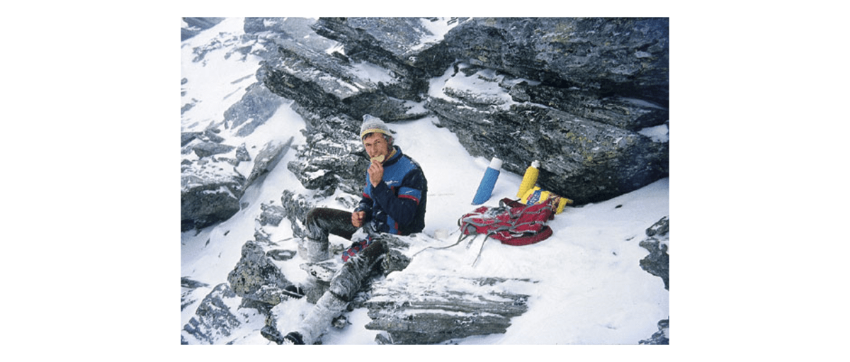 1974 - Brotzeit kurz vor dem Gipfel des Großen Moosstocks