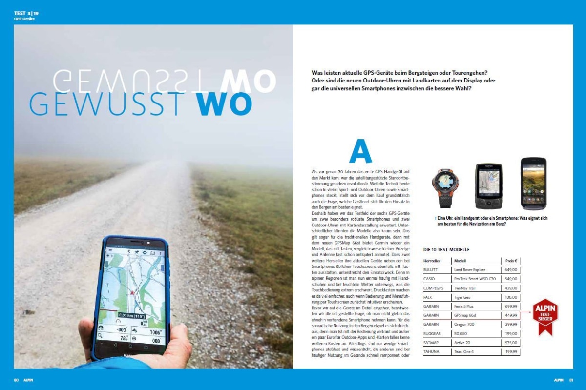 Test: GPS-Geräte, Handys & Smartwatches