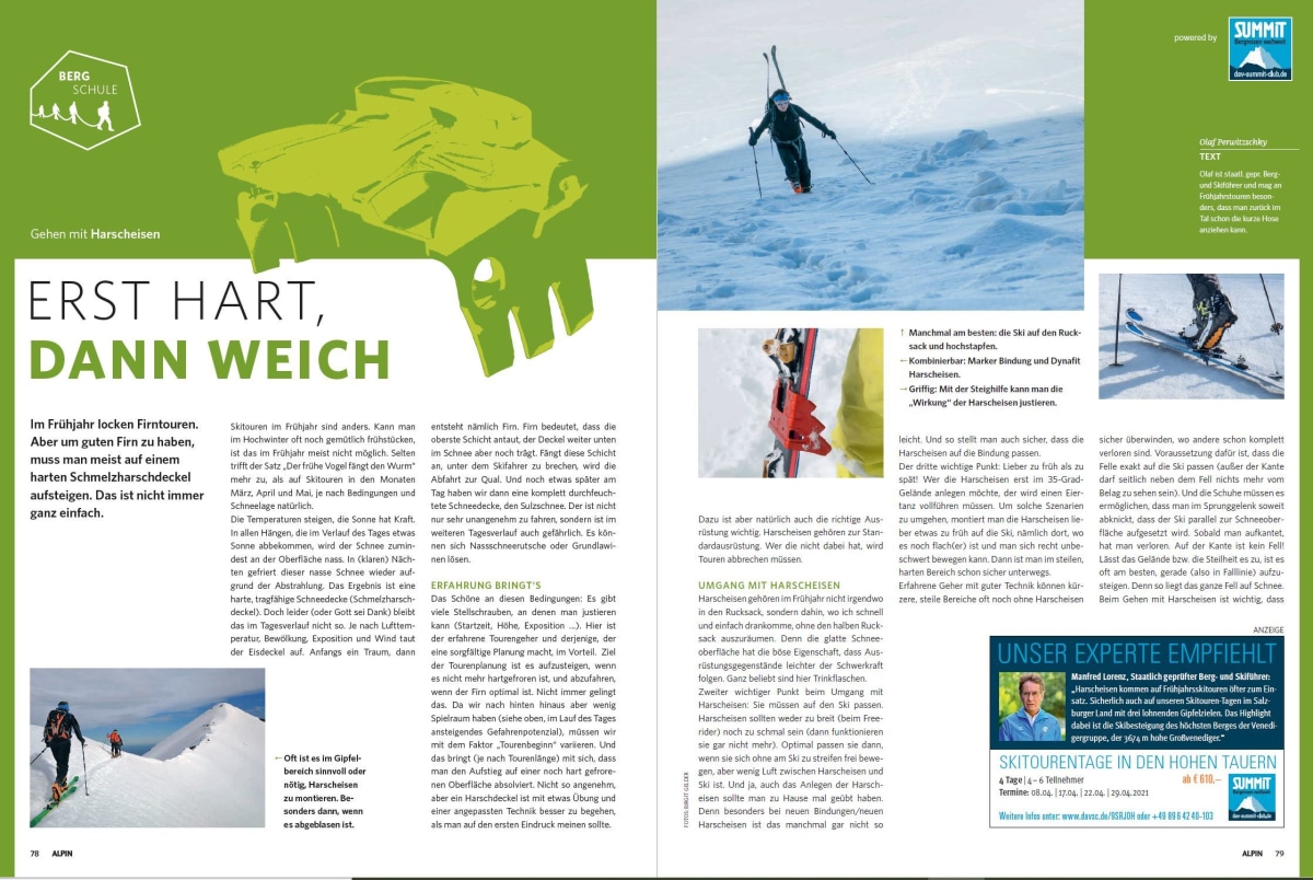 Bergschule: Sicher auf Skitour mit Harscheisen