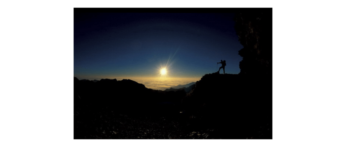 Silhouette am Mt. Viso