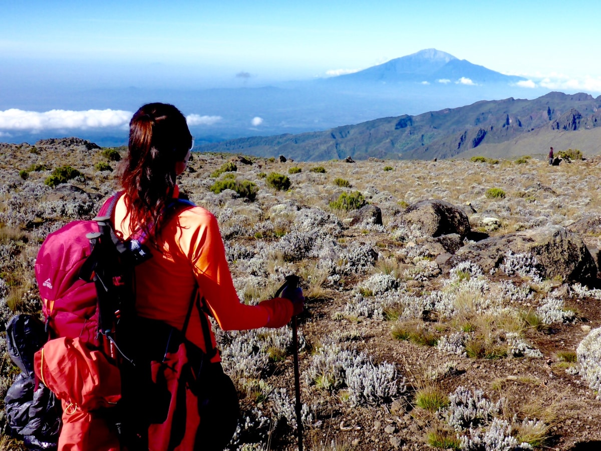 <p>Tag 3: Magdalena hat den Mount Meru (4562m) fest im Blick. </p>