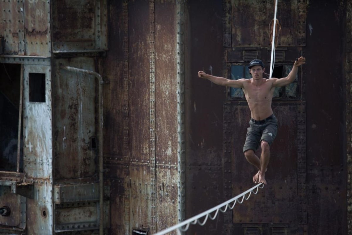 <p>Friedi Kühne bei einem Free Solo</p>