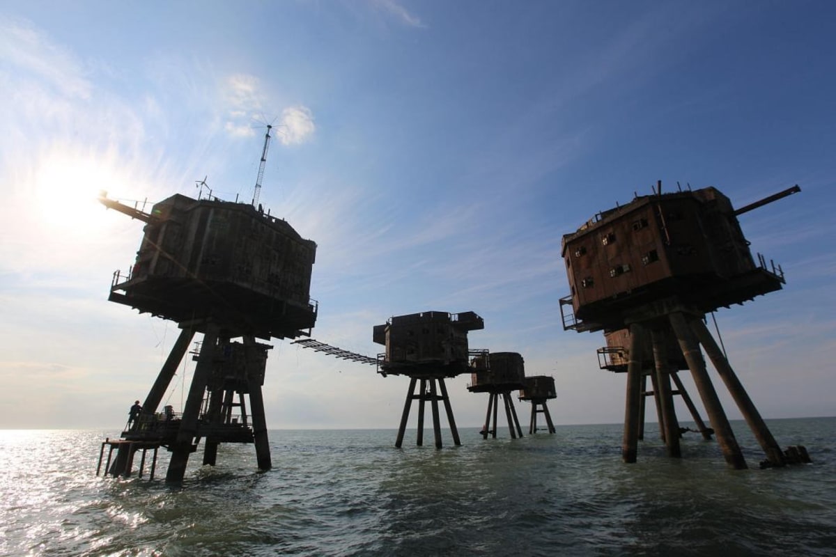 <p>Gespenstische Erscheinung: Die Maunsell Sea Forts an der englischen Ostküste.</p>