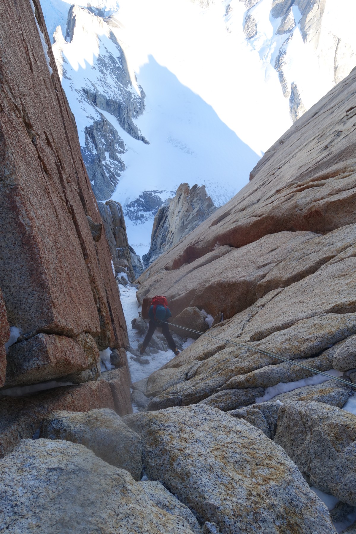<p>Abseiling am Fitz Roy.</p>