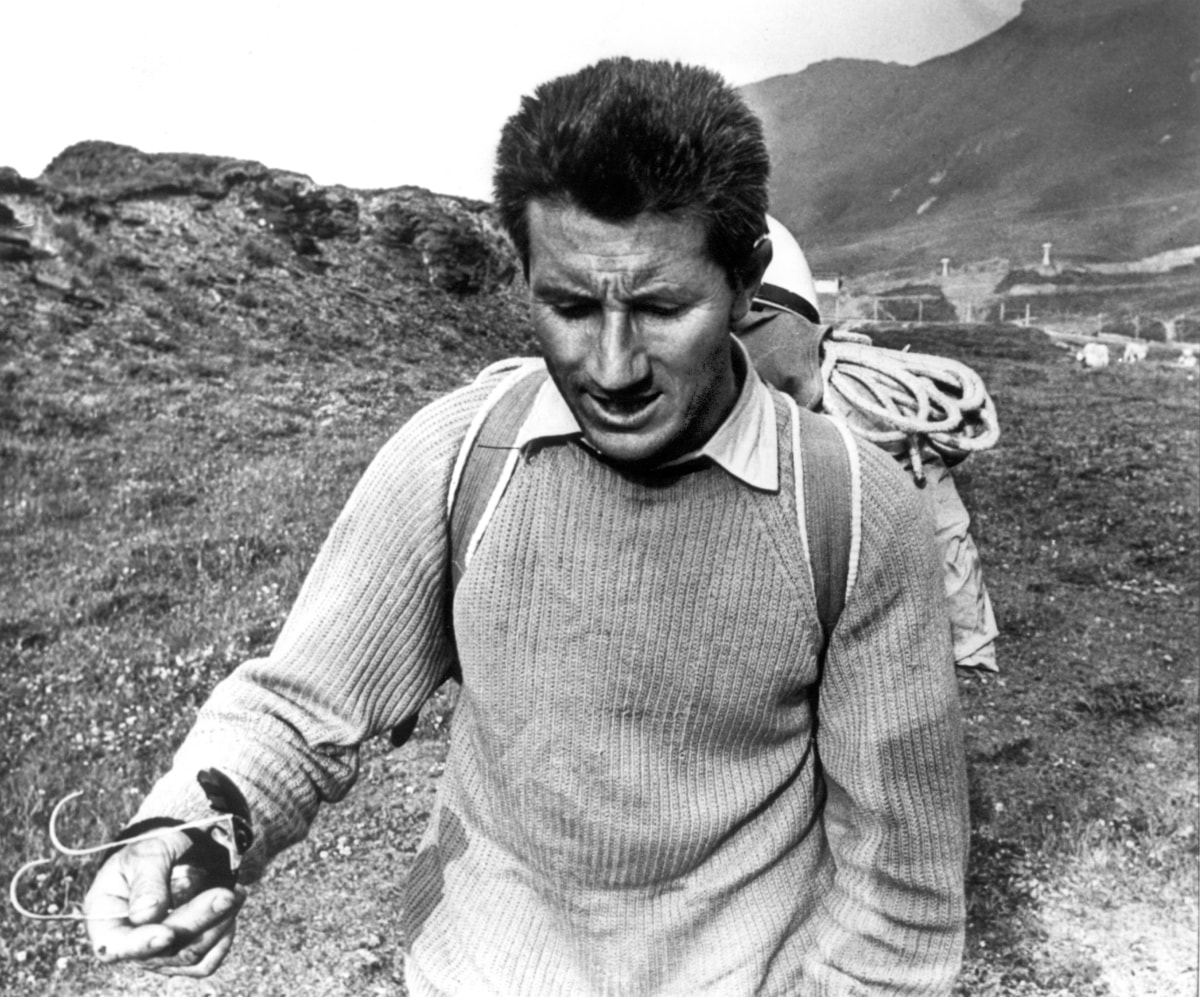 1955: Walter Bonatti am Petit-Dru-Südwestpfeiler