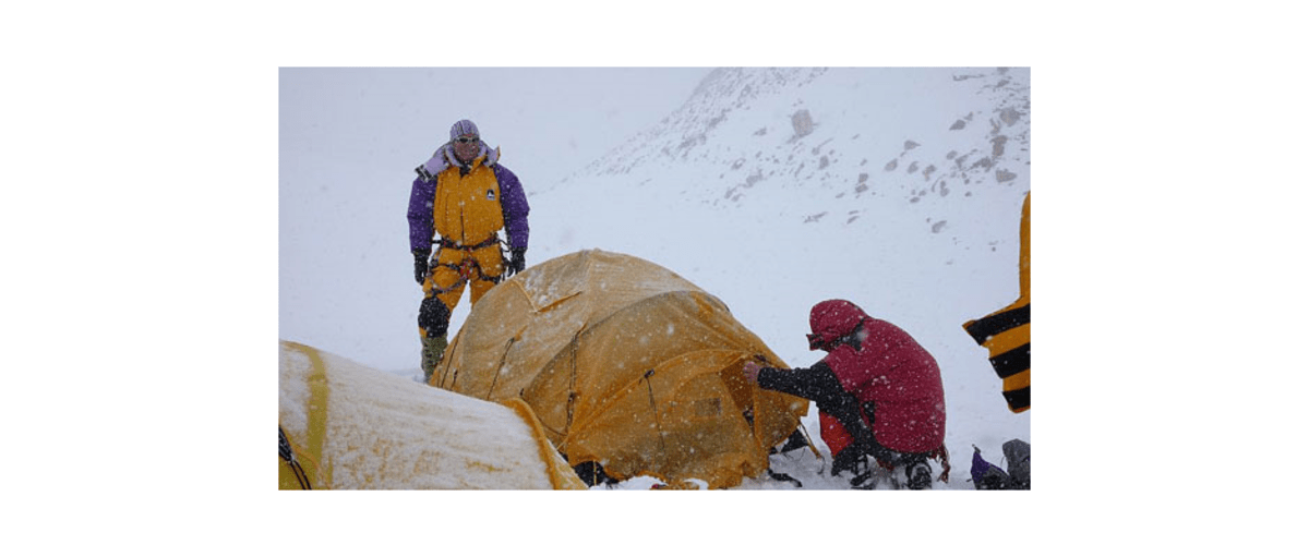 Lager III auf 7300 m beim Aufbau