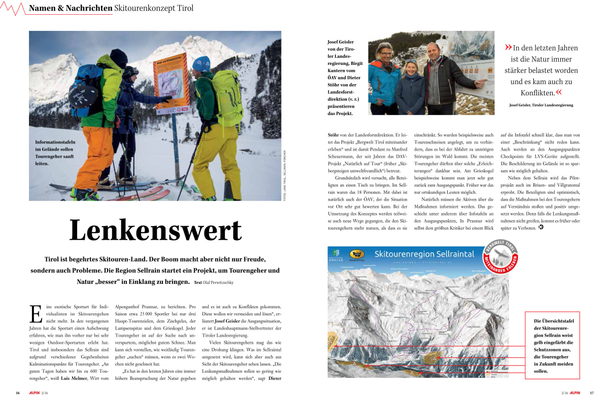 Namen & Nachrichten: Skitourenkonzept Tirol
