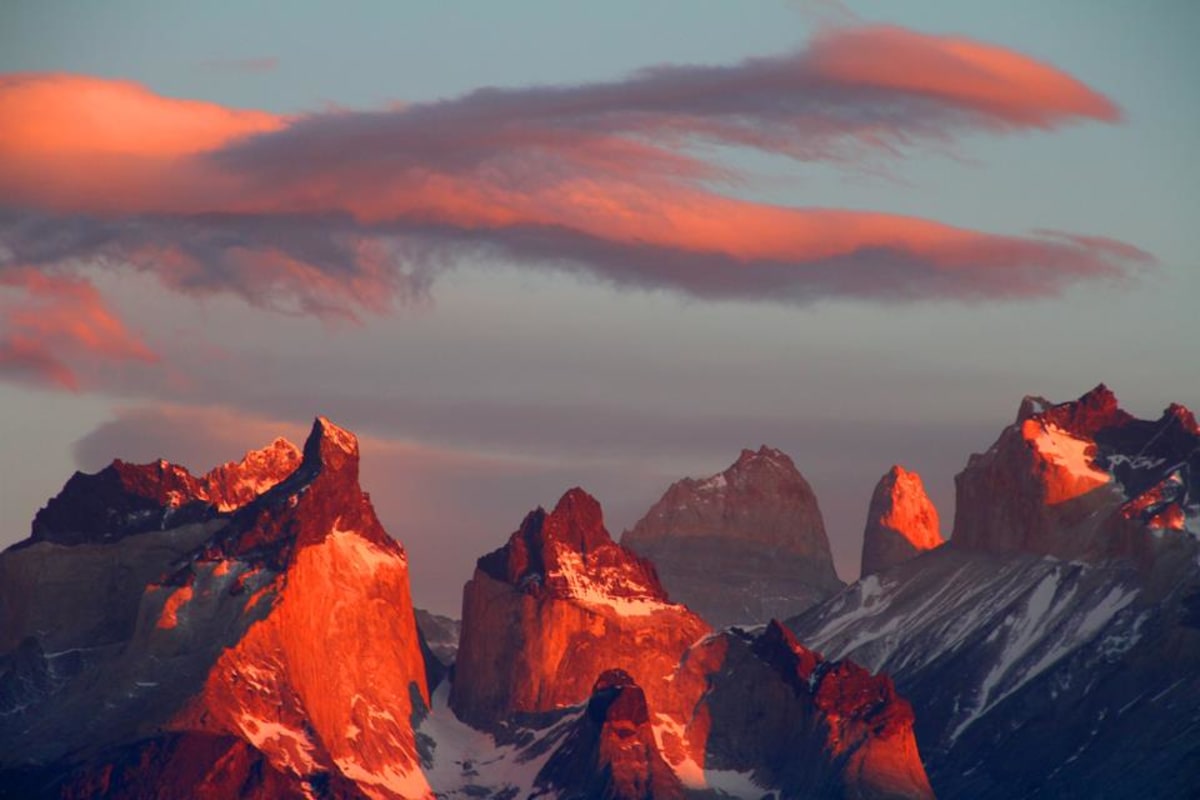Sonnenuntergang am Torres del Paine