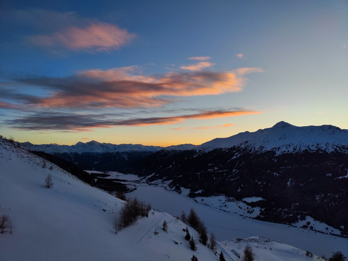 Sonnenuntergang überm Reschensee