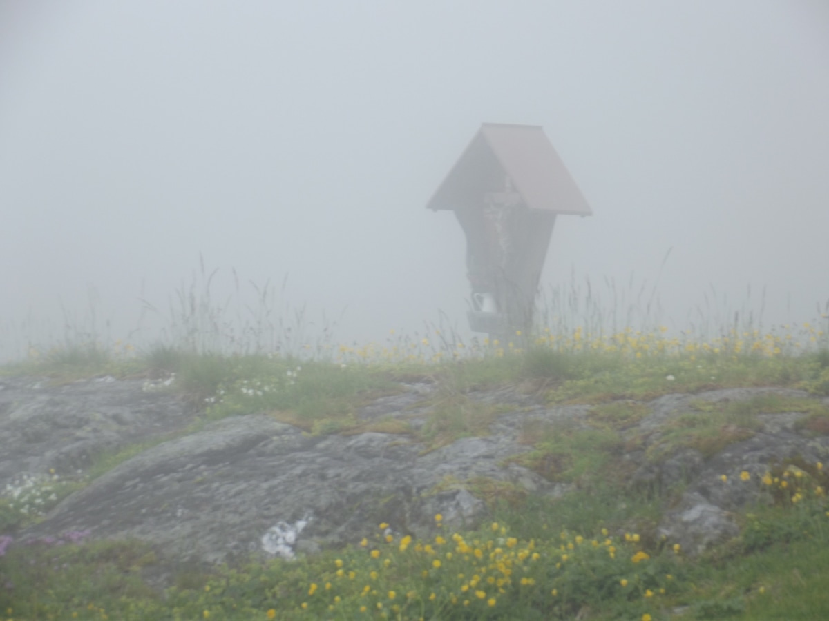 Nebel auf den Weg zur Franz-Senn-Hütte