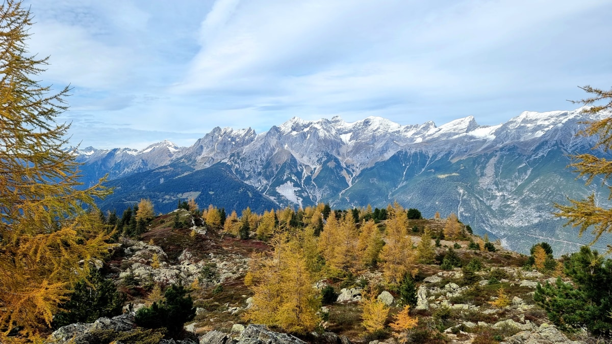 Herbstlicher Blick auf die Königin der Lechtaleralpen