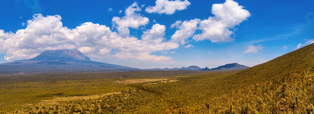 Erster Blick auf den Kilimanjaro