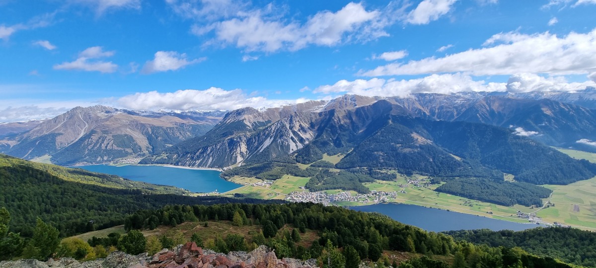 Aussicht Reschensee und Haidersee