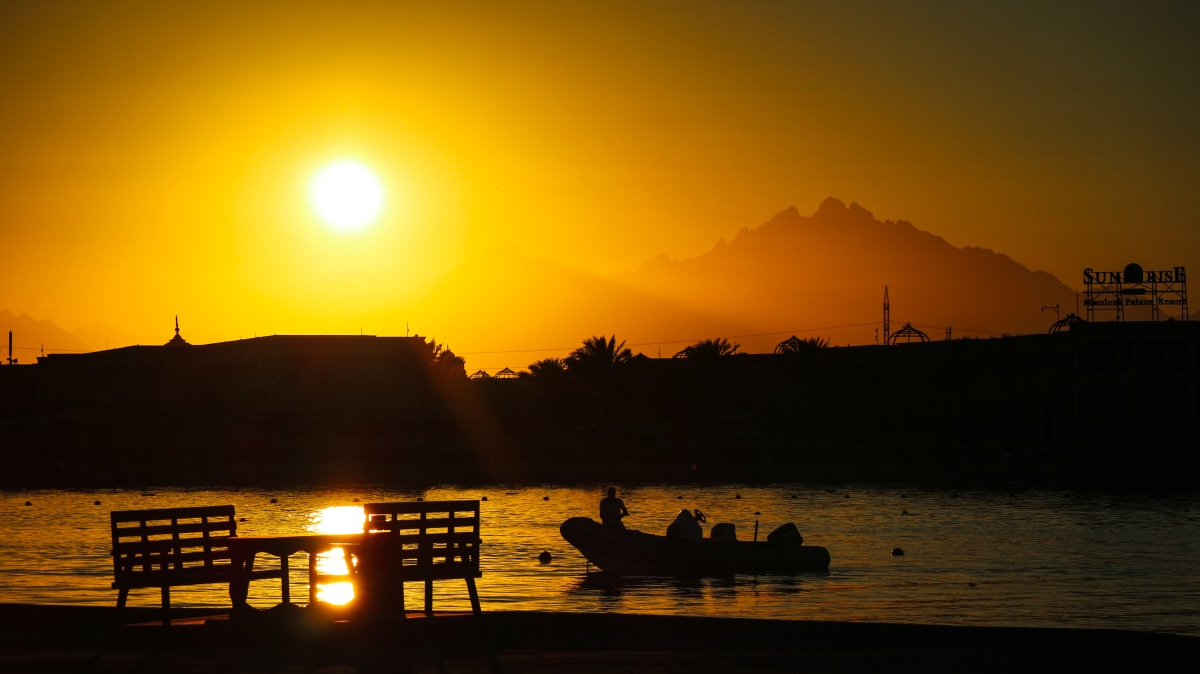 Sonnenuntergang in Ägypten.