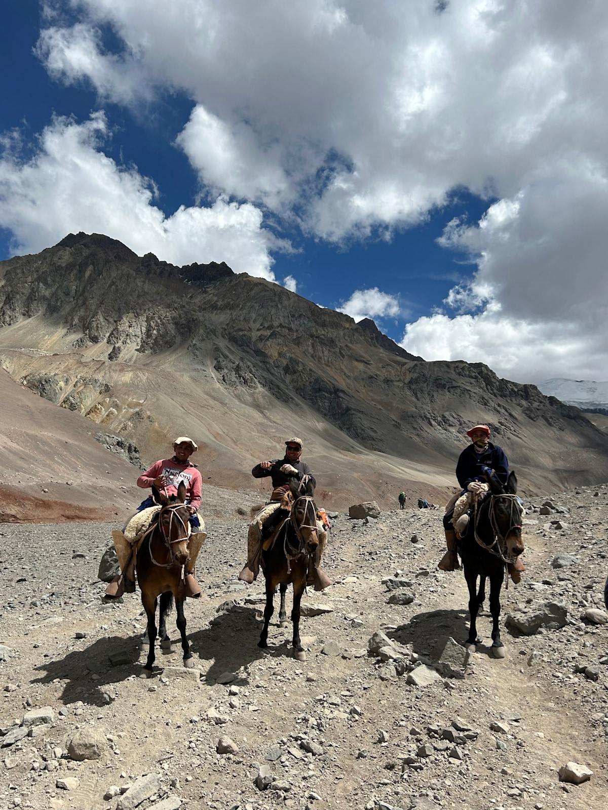 Drei Gaucho Reiter auf Aconcagua 