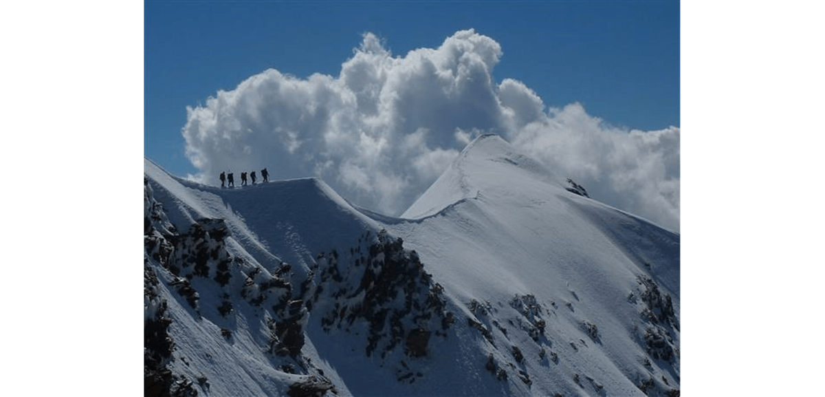 am Gipfelgrat des Castor